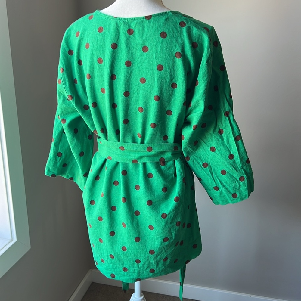 Zara Polka Dot Linen Tunic - Picture 9 of 13